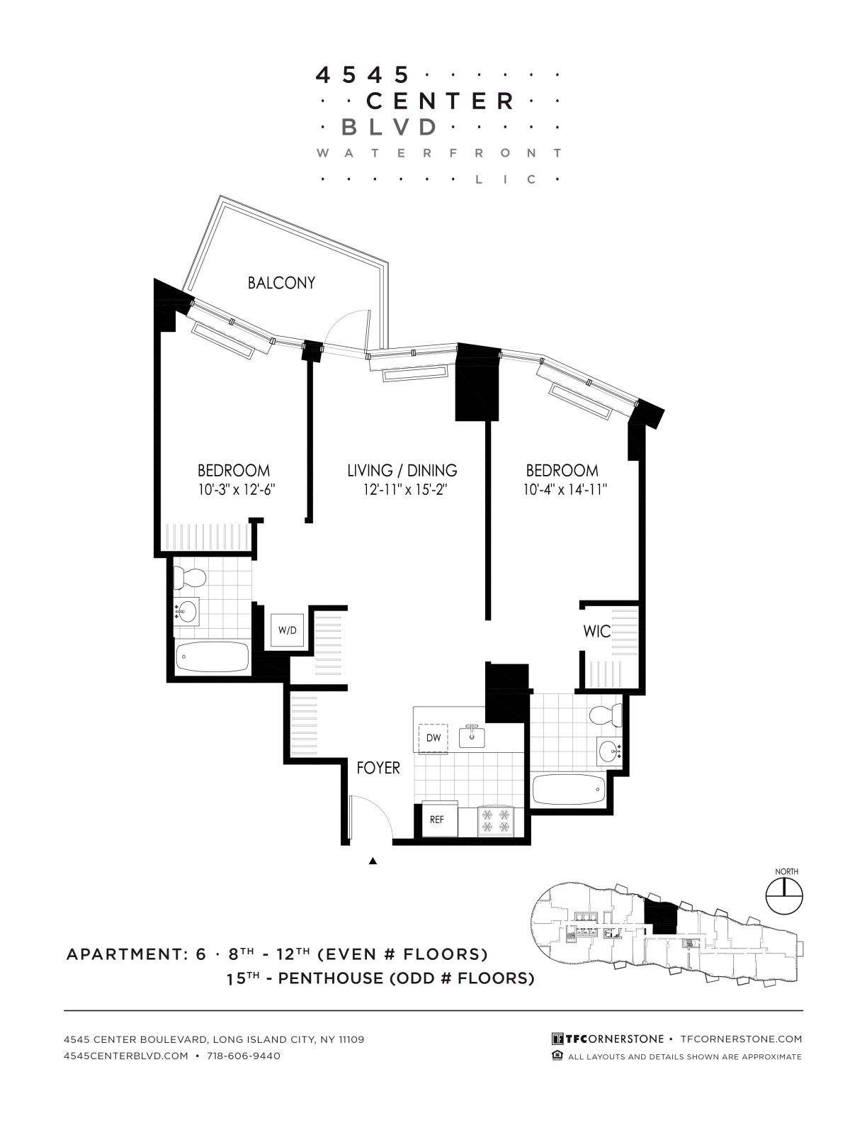 2 Bed apartment at 4545 Center Boulevard, Unit 2906, Long Island City, photo 1 of 4