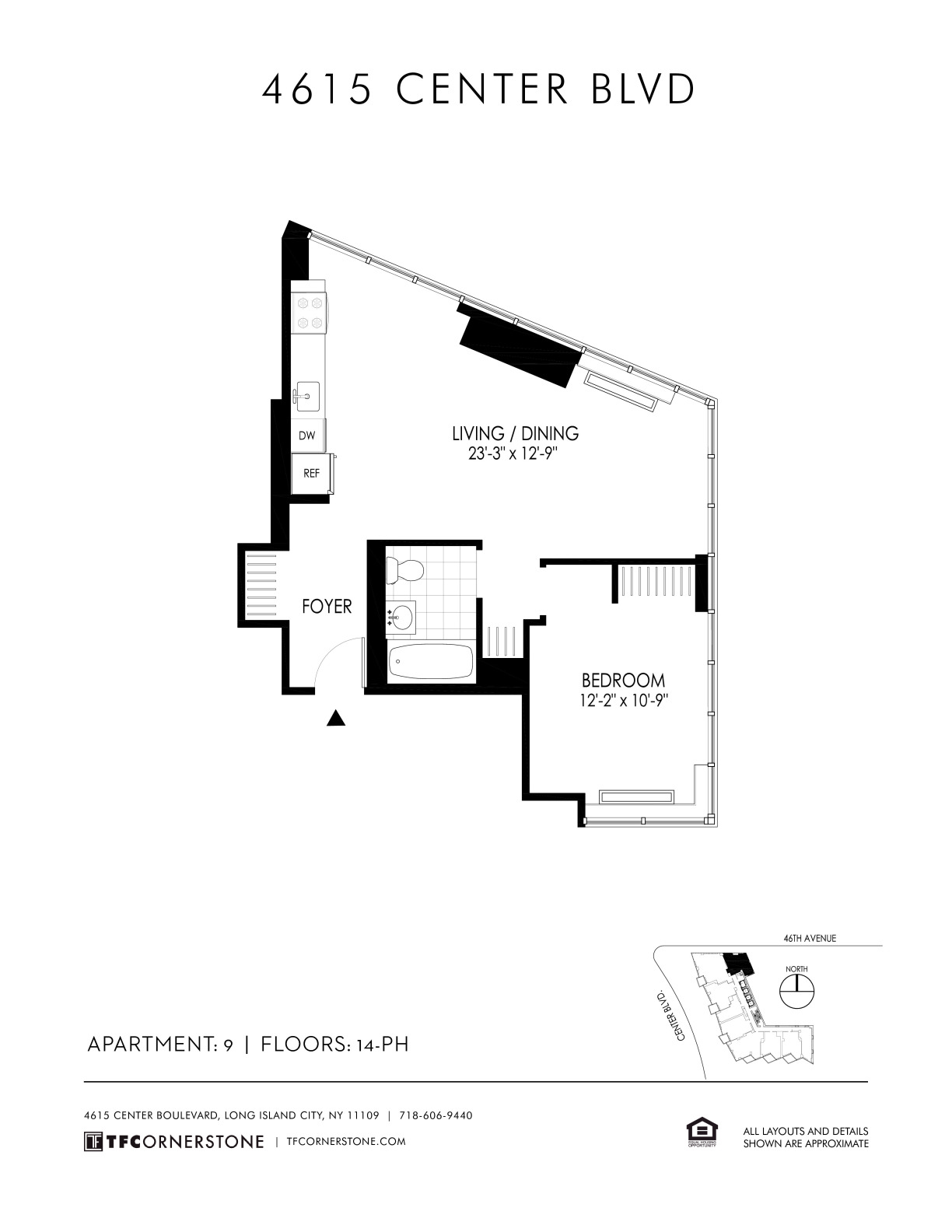 1 Bed apartment at 4615 Center Boulevard, Unit 3709, Long Island City, photo 1 of 6