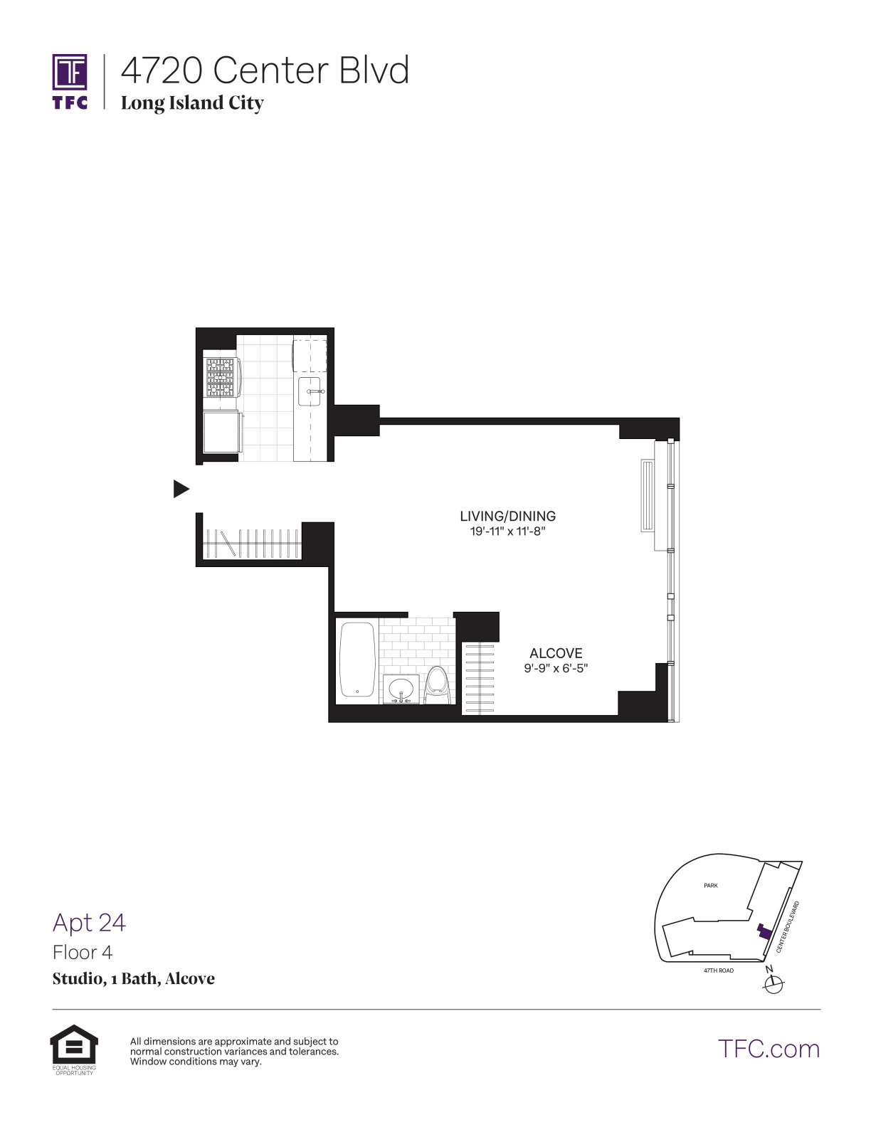 Studio apartment at 4720 Center Boulevard, Unit 424, Long Island City, photo 1 of 6